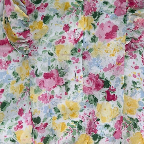 Janie and Jack Floral Smocked Waist Chiffon Top Size 12 Girls - Picture 7 of 8